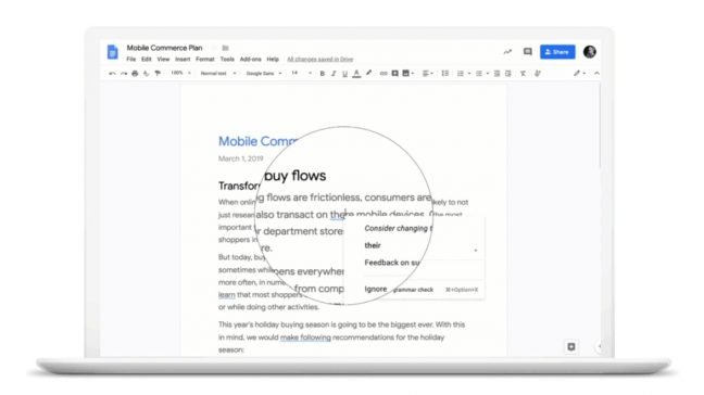 Google brengt Grammar Suggestions uit voor G Suite