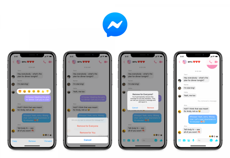 Voortaan kan iedereen berichten verwijderen in Facebook Messenger