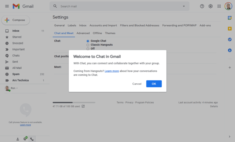 Gmail interface nu toegang tot hele Google Workspace