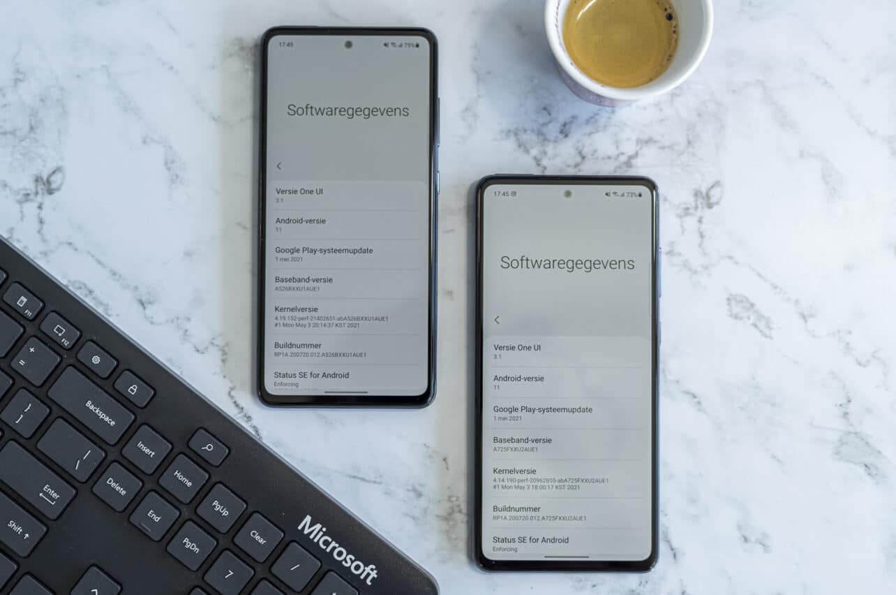 Samsung Galaxy A52 en Galaxy A72 review software