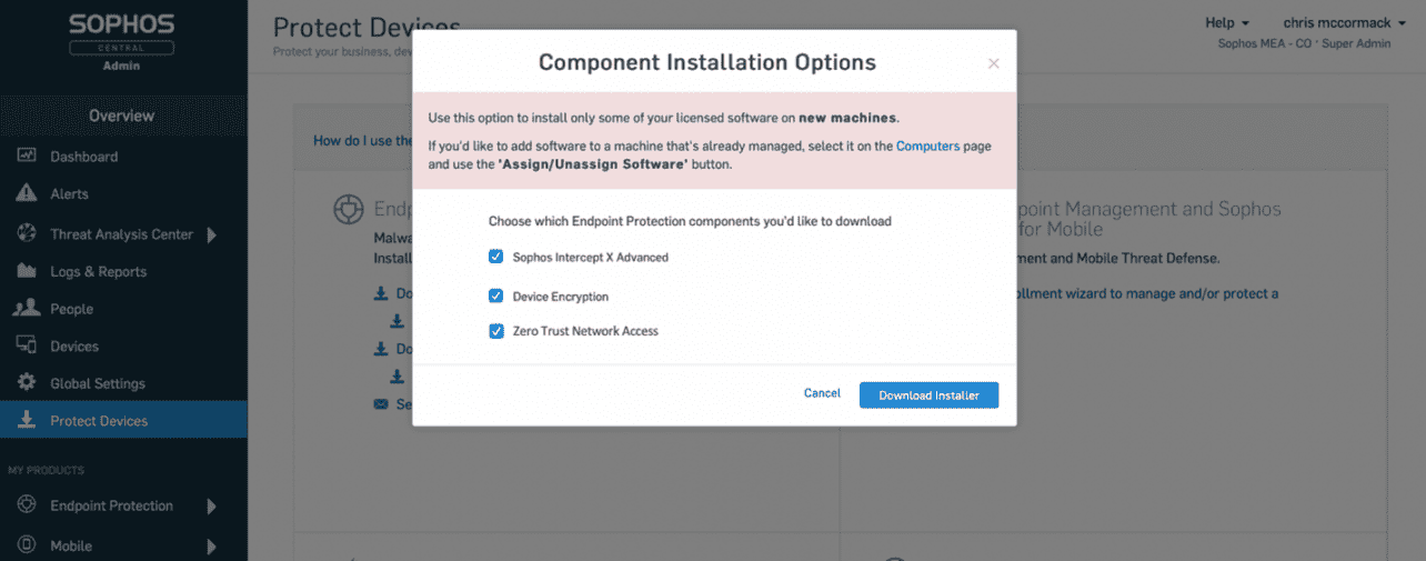 Component-Installation