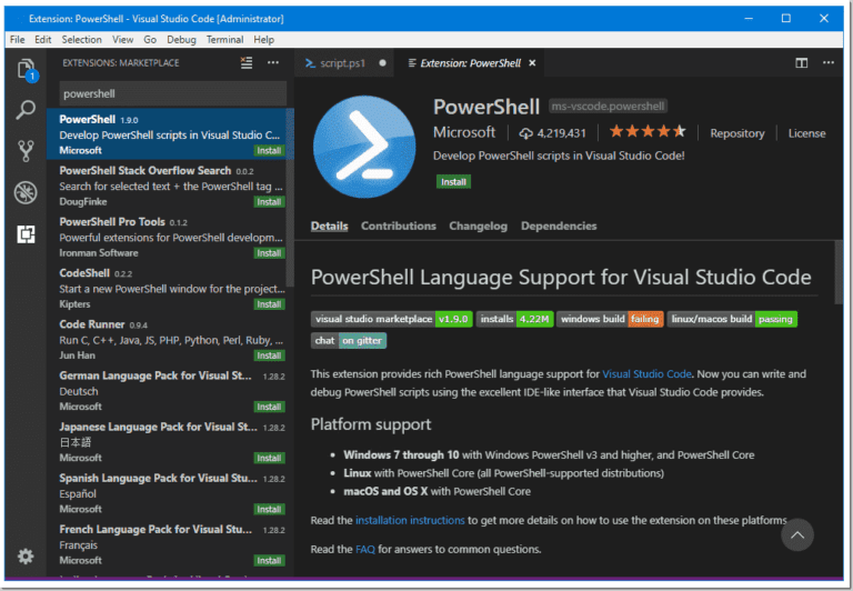 Microsoft vernieuwt de PowerShell extension van Visual Studio Code