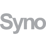 Het syno-logo op een witte achtergrond.