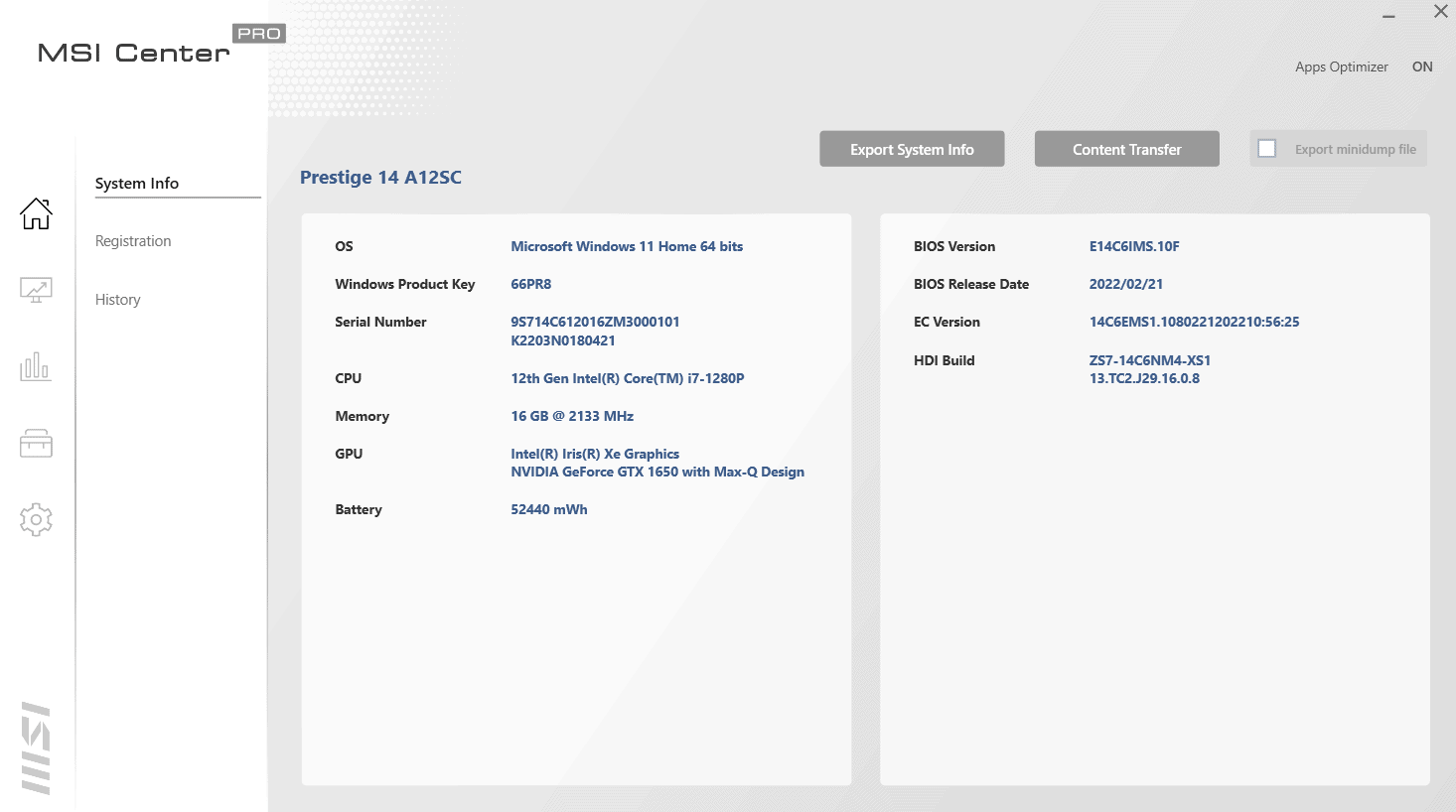 MSI_Center_Pro_System_Info MSI_Center_Pro_System_Info
