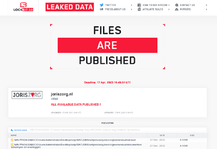 Lockbit publiceert 100 GB aan data van Brabantse zorgverlener