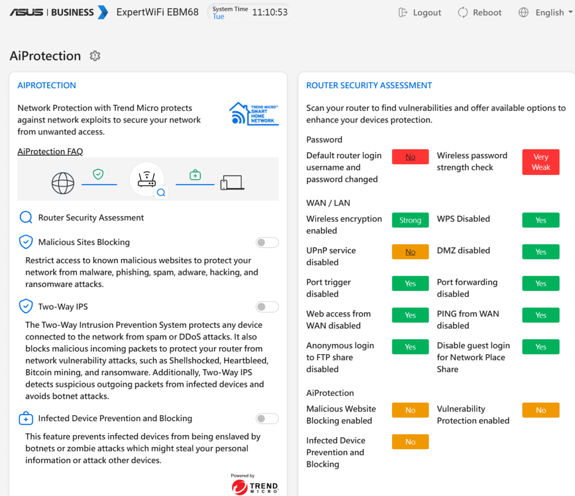 Een screenshot van het azuurblauwe beveiligingsdashboard.