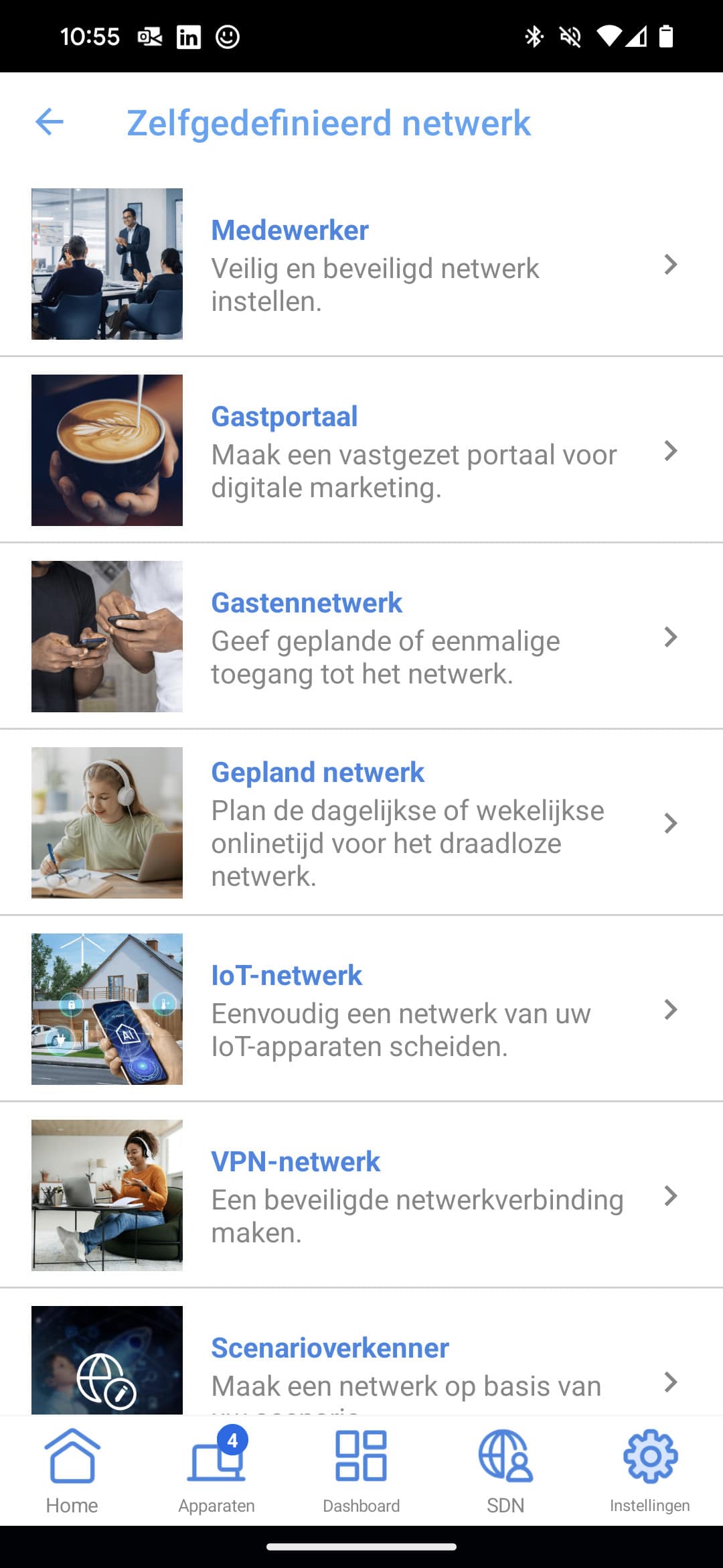 Een screenshot van de SaydNetwork-app op een mobiele telefoon.