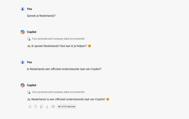 Copilot spreekt nu officieel Nederlands