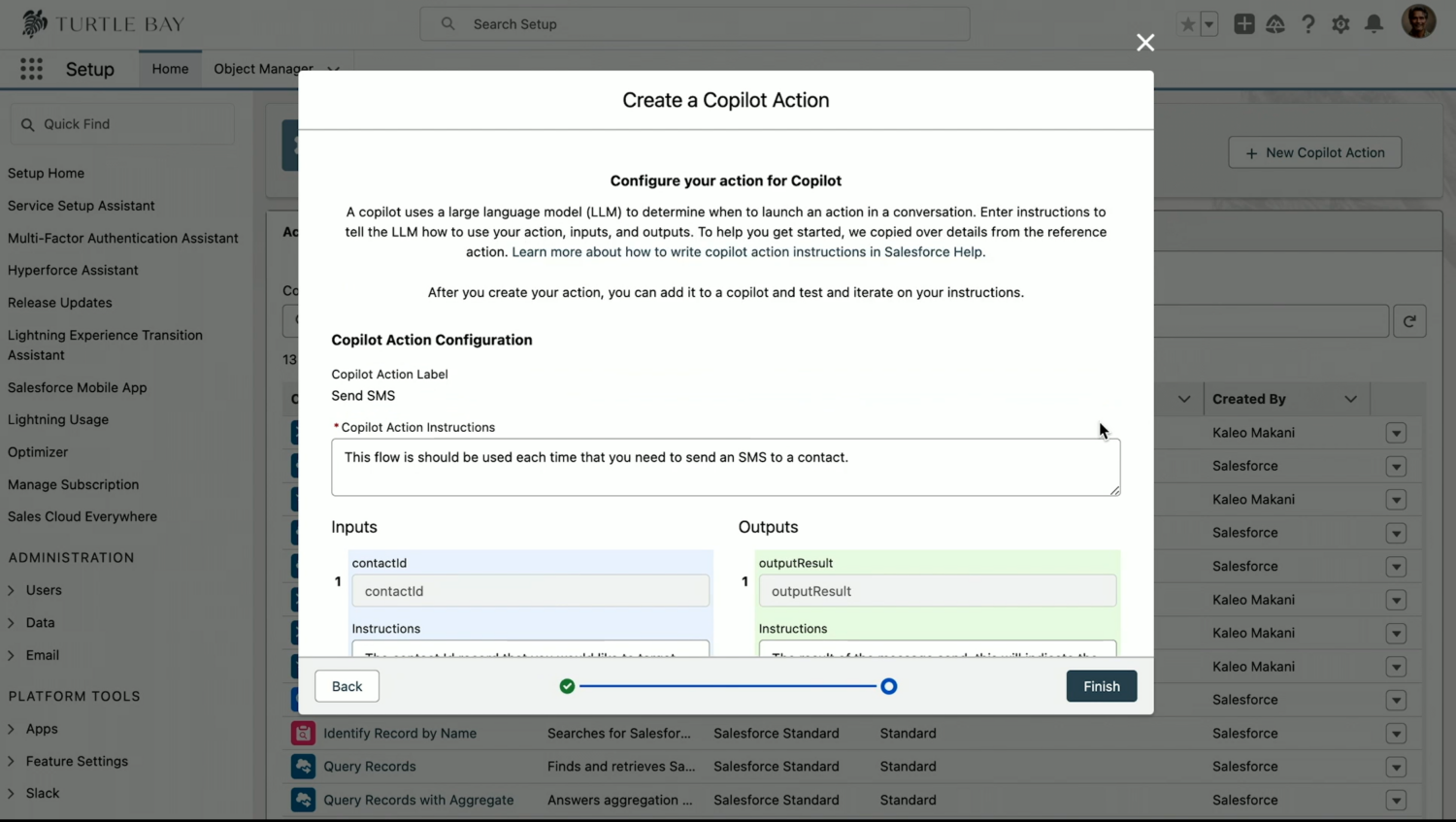 Create Copilot action