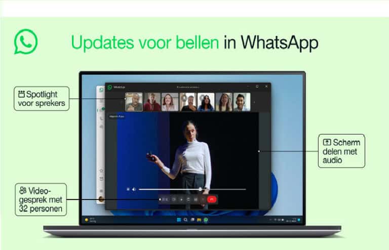 WhatsApp breidt het aantal deelnemers voor een videocall uit tot 32