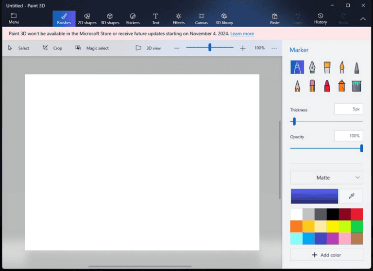 Einde in zicht voor Microsoft Paint 3D