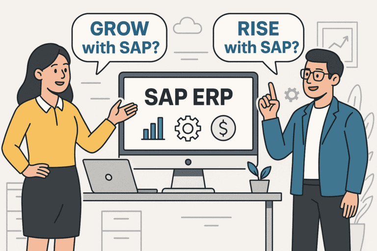Het verschil tussen Rise with SAP en Grow with SAP