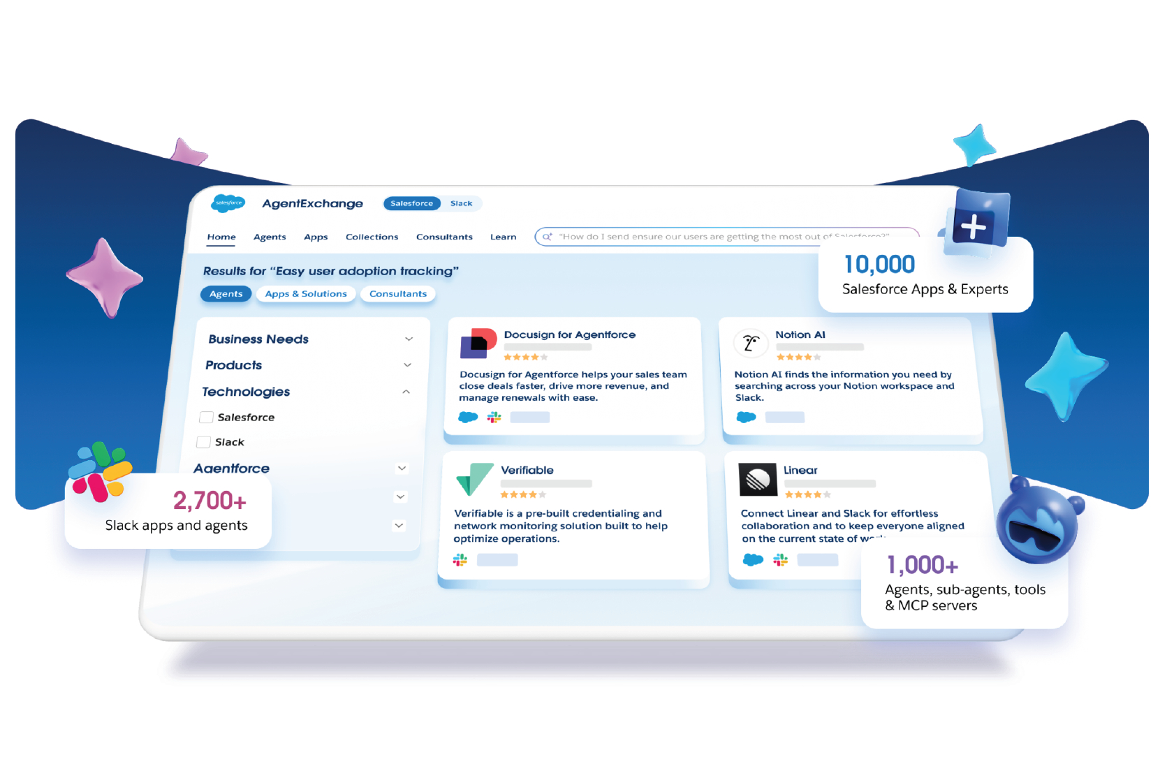 Salesforce voegt AppExchange, Slack Marketplace en AgentExchange samen