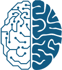 De helft van een brein met circuitpatronen aan de linkerkant en traditionele hersenplooien aan de rechterkant, symbool voor technologie en menselijke intelligentie.
