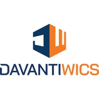 Logo met een blauwe en oranje geometrische kubus met gestileerde "D" en "W"; de tekst eronder luidt "DAVANTIWICS" in blauw en oranje.
