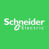 Schneider Electric logo met witte tekst en symbool op een effen groene achtergrond.